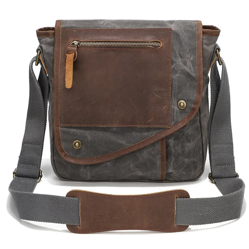 Men's Vintage Wax Canvas Shoulder Bag black