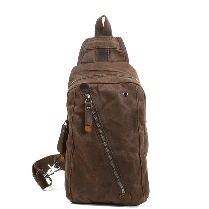 Waxed Canvas Sling Bag khaki
