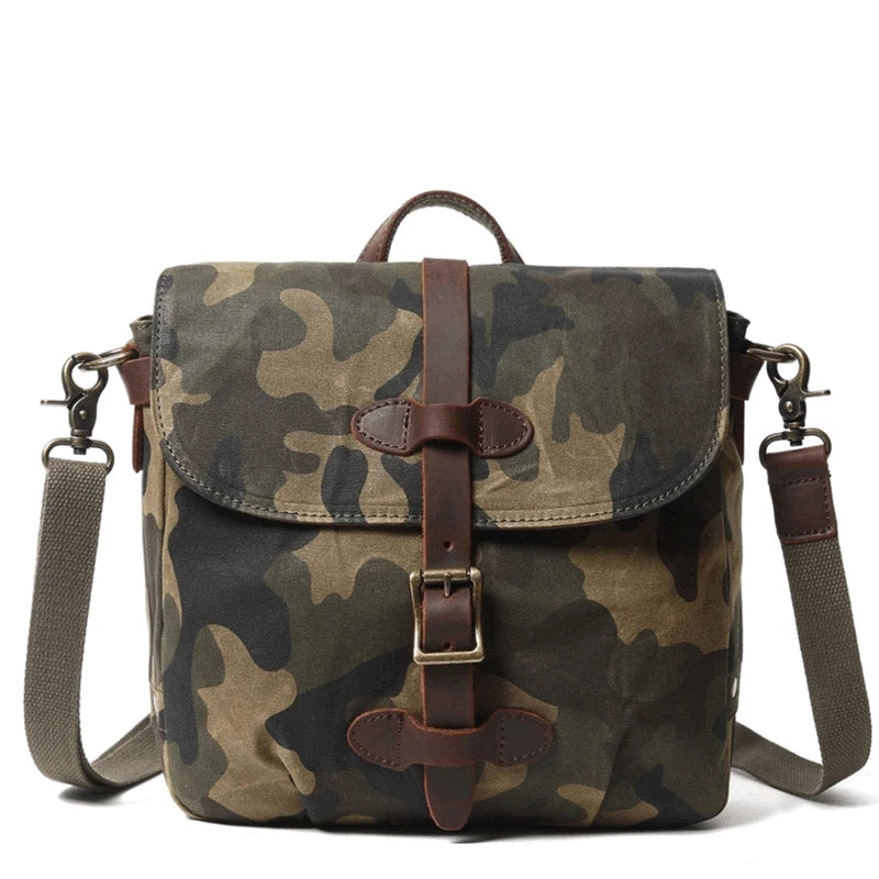 Camouflage Oil Wax Canvas Purse Army Green