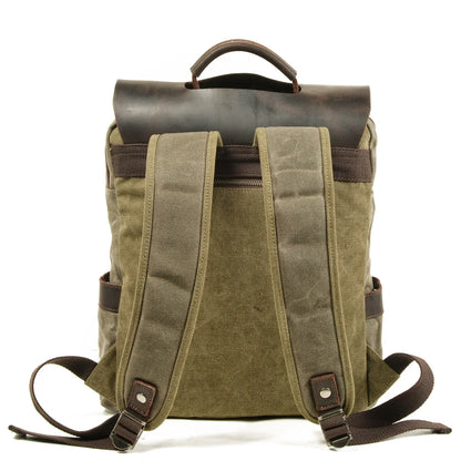 Waxed cotton canvas backpack