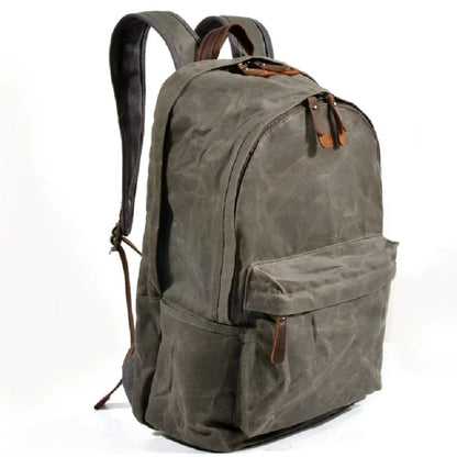 Waxed canvas work backpack