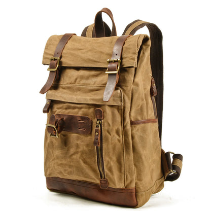 Waxed canvas commuter backpack