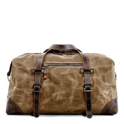 Waxed Canvas and Leather Duffle Bag