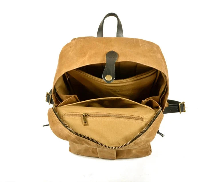 Waterproof waxed canvas backpack