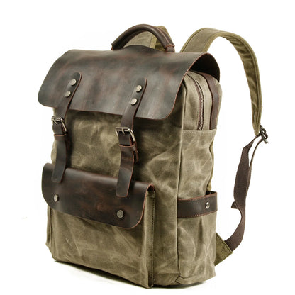 Waxed cotton canvas backpack