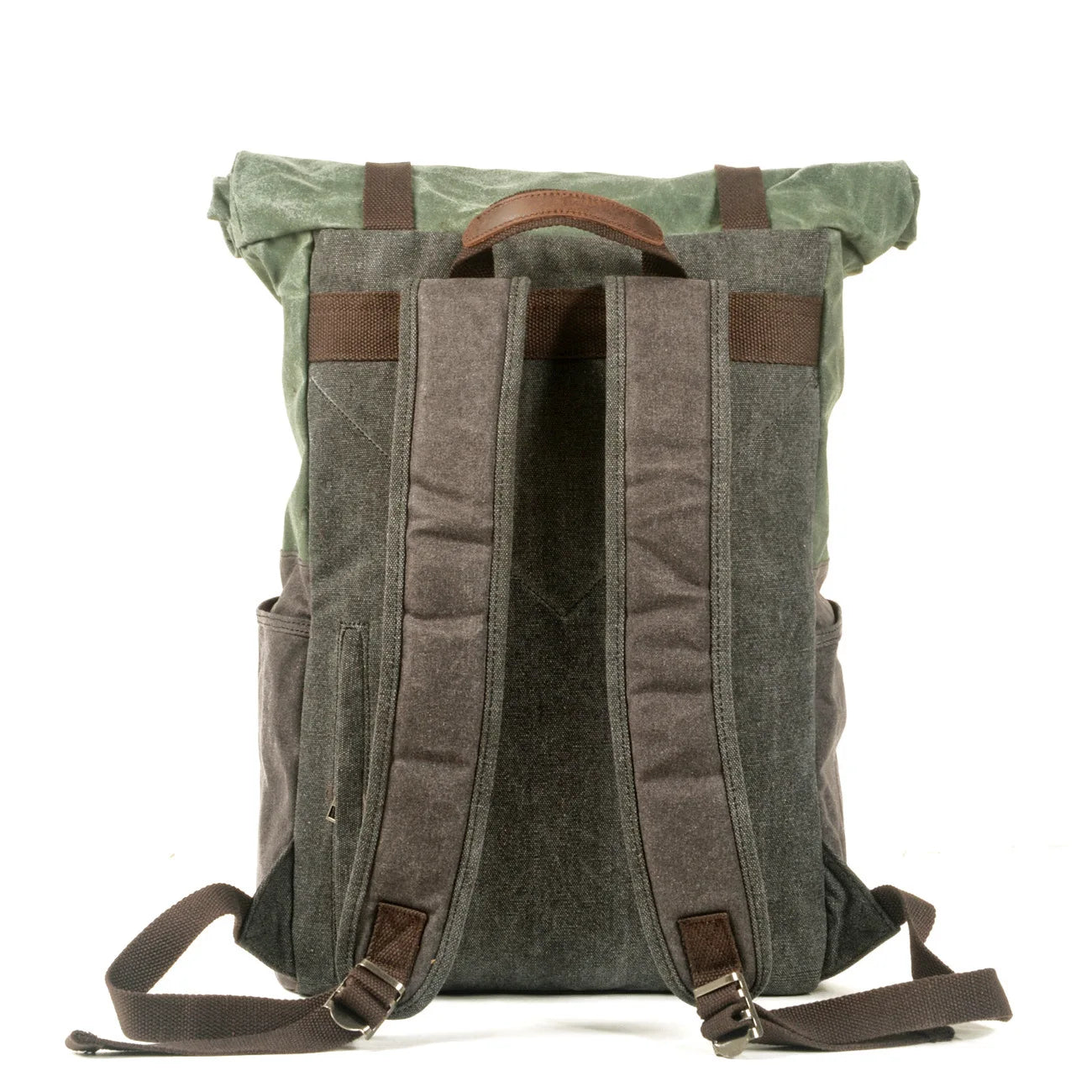 Waxed canvas hiking backpack