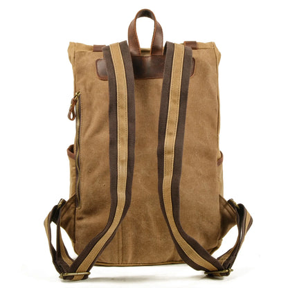 Waxed canvas commuter backpack