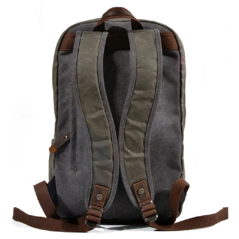 Waxed canvas work backpack