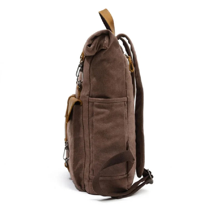 Vintage waxed canvas travel backpack