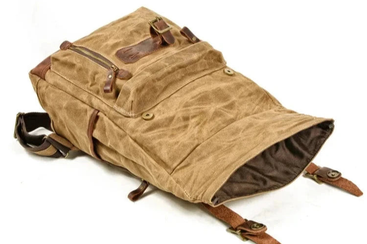 Waxed canvas commuter backpack