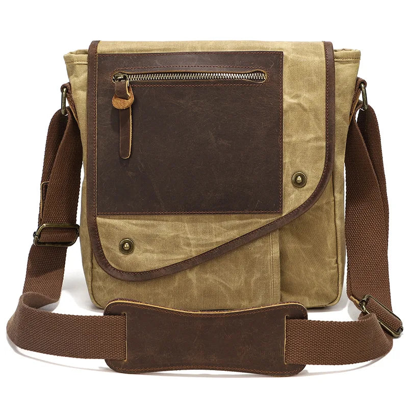 Men's Vintage Wax Canvas Shoulder Bag yellow
