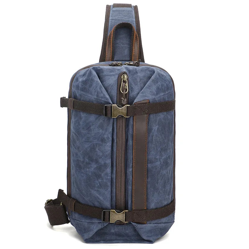 Men's Waxed Canvas Chest Bag blue