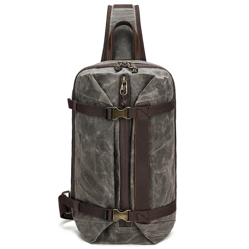 Men's Waxed Canvas Chest Bag grey