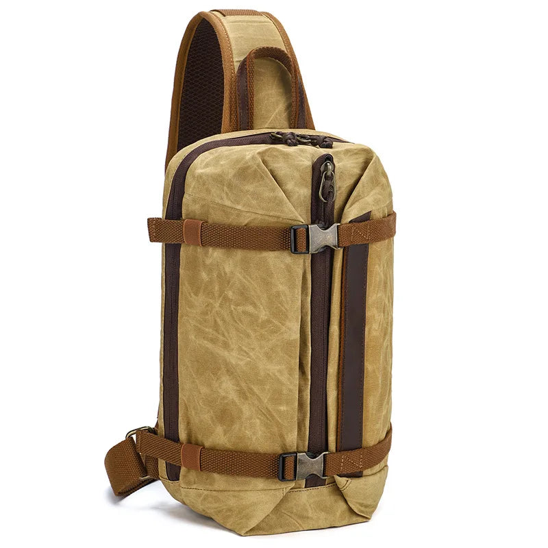 Men's Waxed Canvas Chest Bag yellow