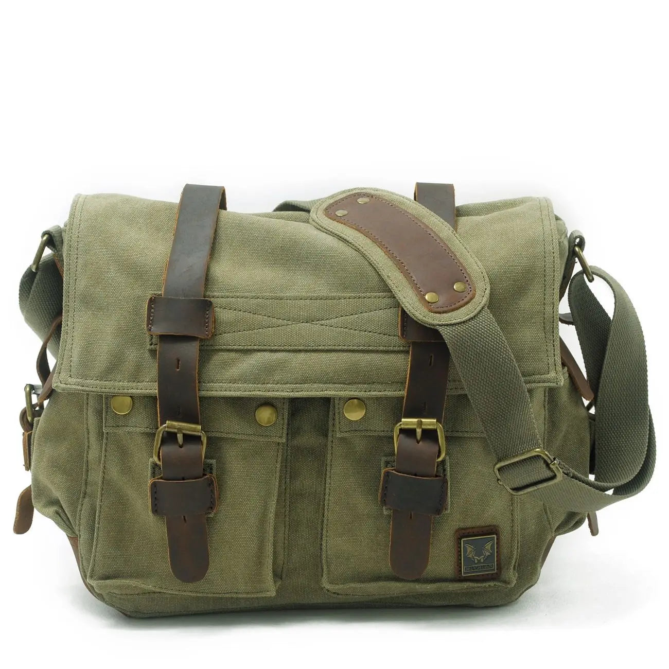 Men's Waxed Canvas Messenger Bag green