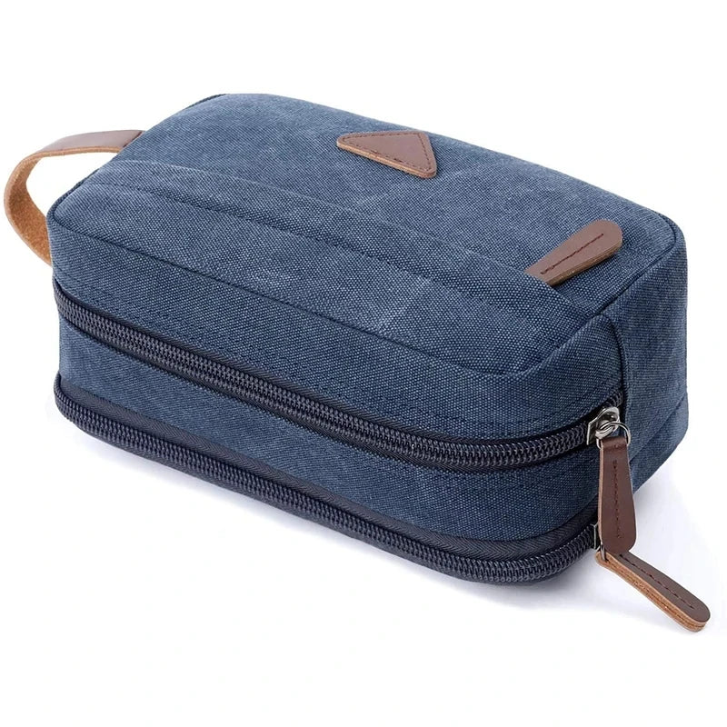 Small waxed canvas toiletry bag