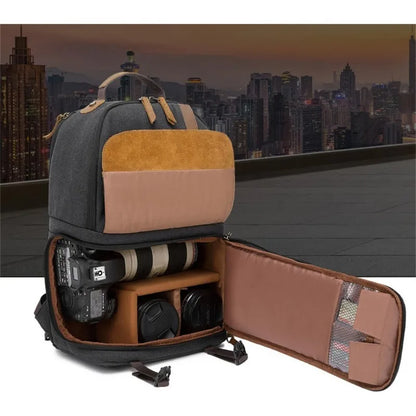 Wax canvas camera bag