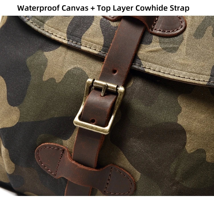 Camouflage Oil Wax Canvas Purse