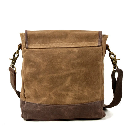 Small waxed canvas messenger bag