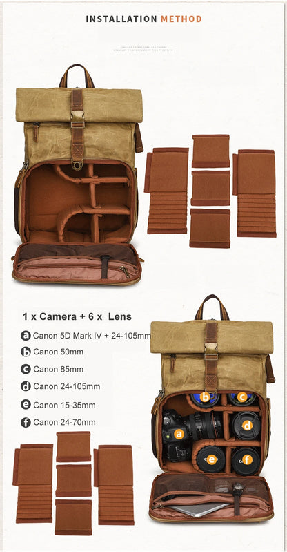 Waxed Canvas DSLR Backpack