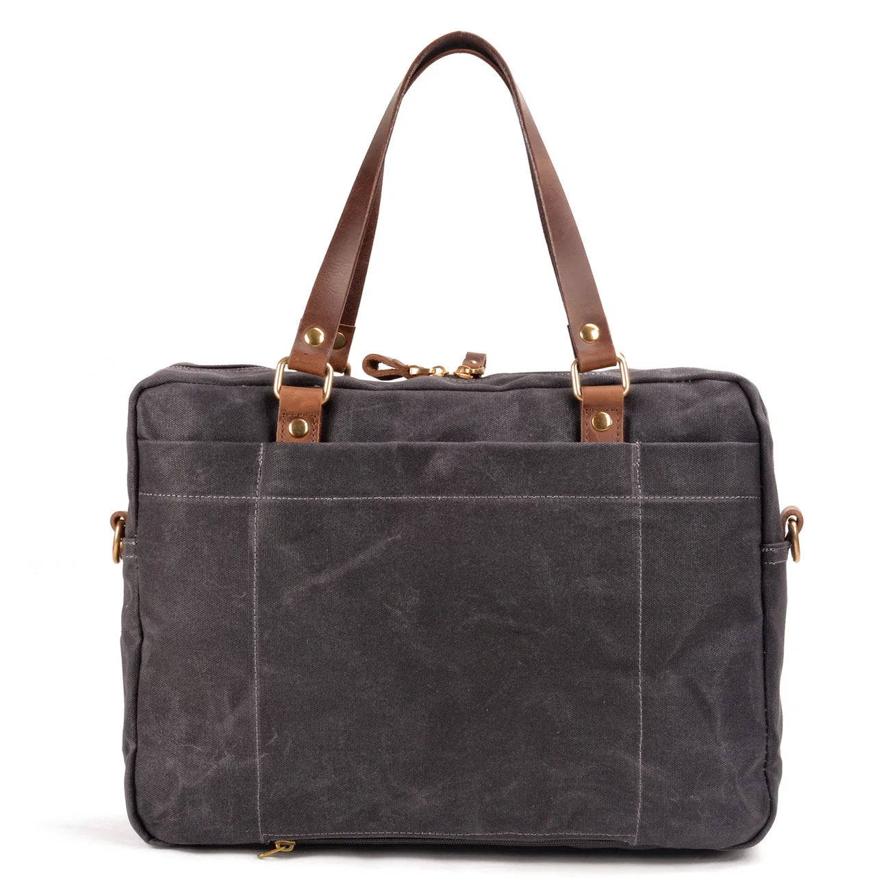 Wax canvas leather business briefcase