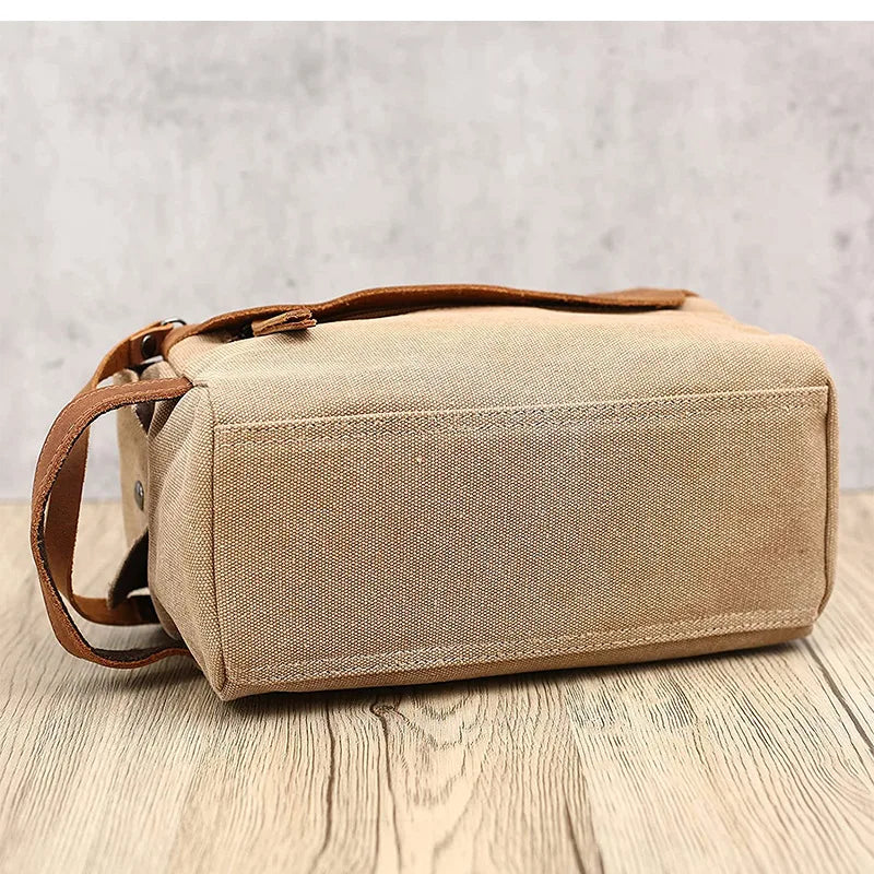 Waxed canvas and leather toiletry bag