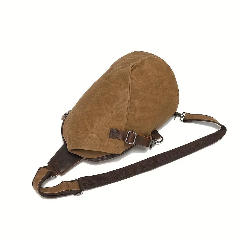 Men's waxed canvas Sling Backpack