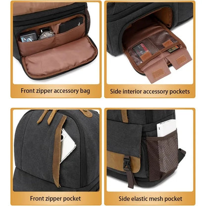 Wax canvas camera bag