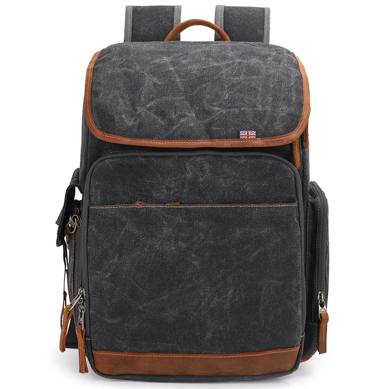 Vintage Camera Backpack Blue