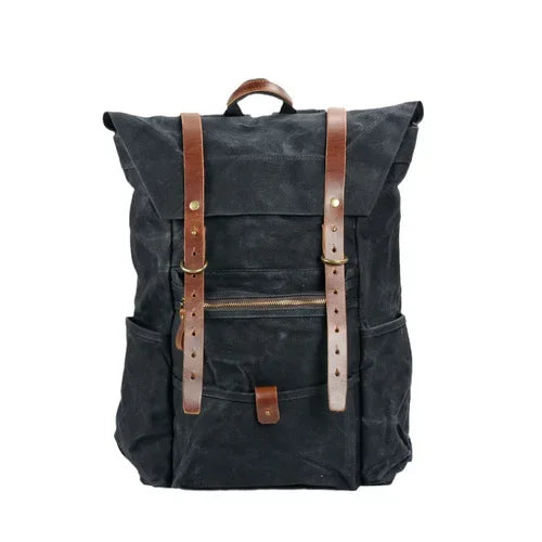 Wax Washed Canvas Backpack 23L black