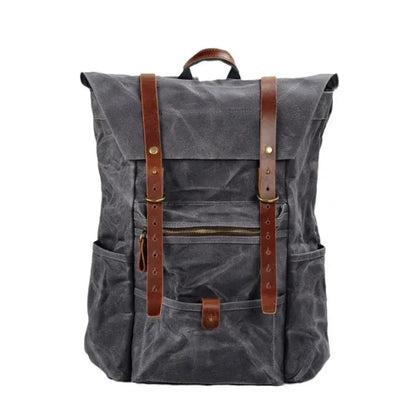 Wax Washed Canvas Backpack 23L dark grey