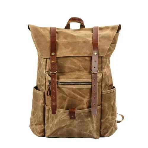 Wax Washed Canvas Backpack 23L khaki