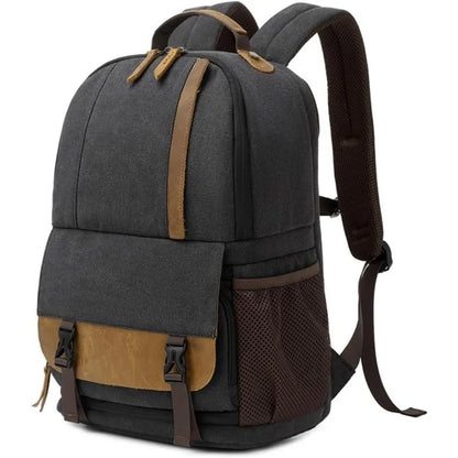 Wax canvas camera bag black