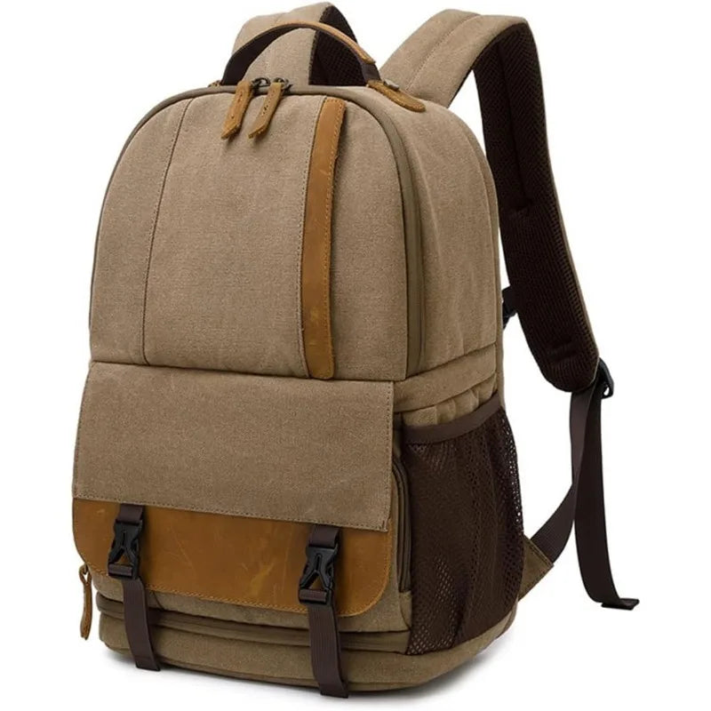 Wax canvas camera bag khaki