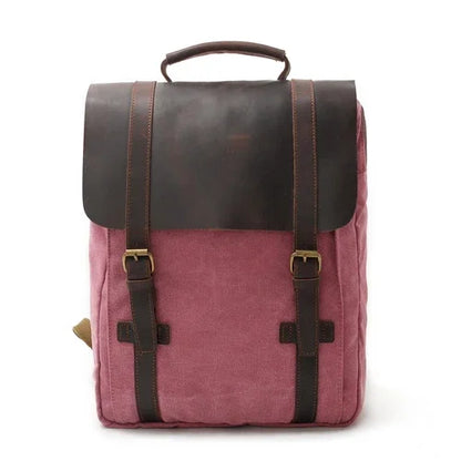 Waxed Canvas Backpack Minimalist Hot Pink