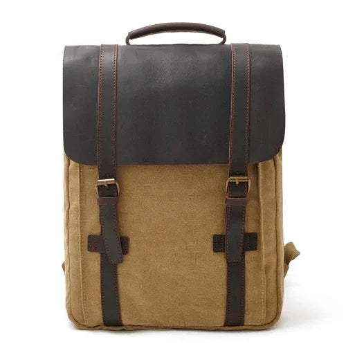 Waxed Canvas Backpack Minimalist khaki