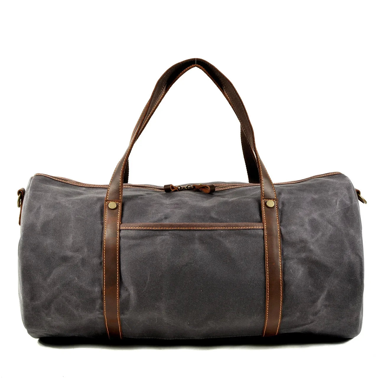 Waxed Canvas Military Duffle Bag Dark Gray