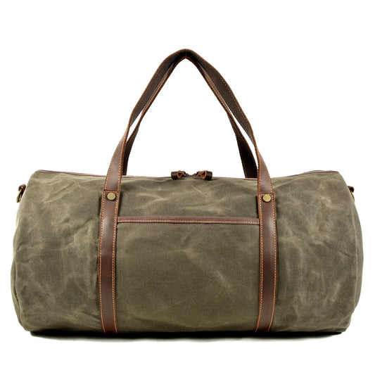 Waxed Canvas Military Duffle Bag Green