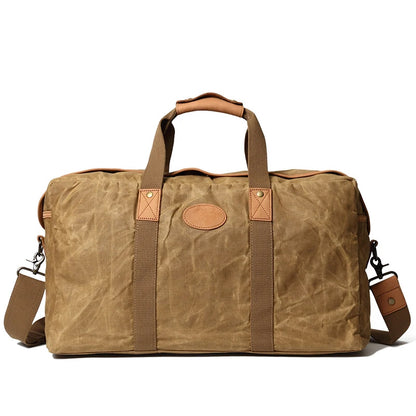 Waxed Canvas Overnight Bag Khaki