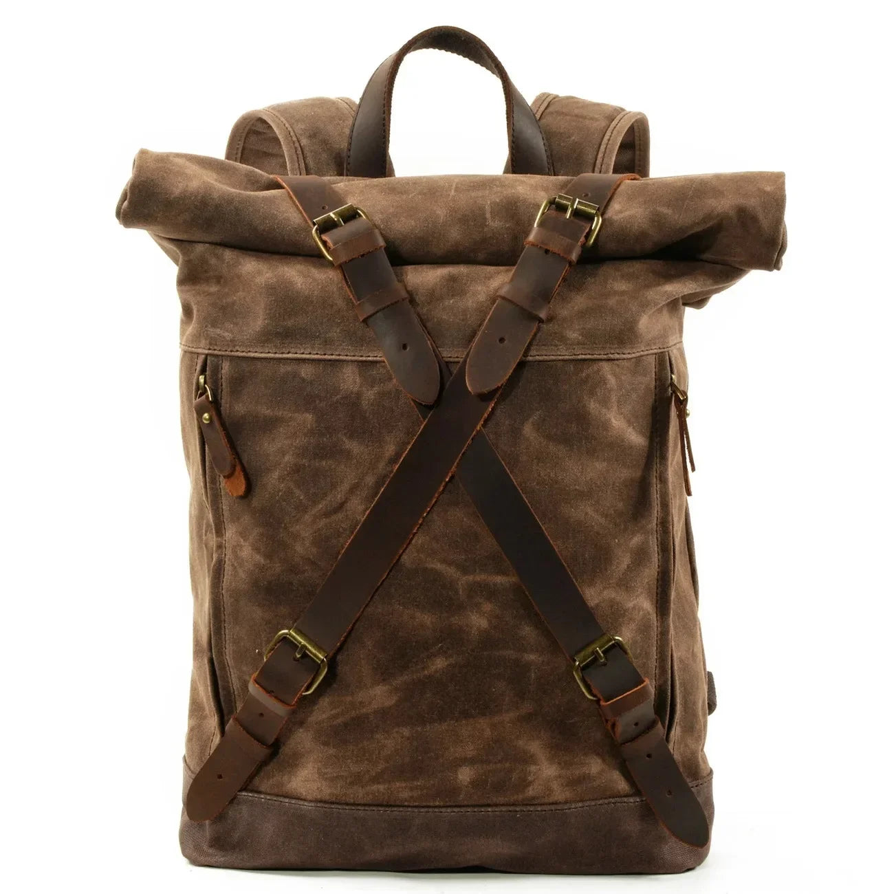 Waxed canvas backpack rucksack coffee