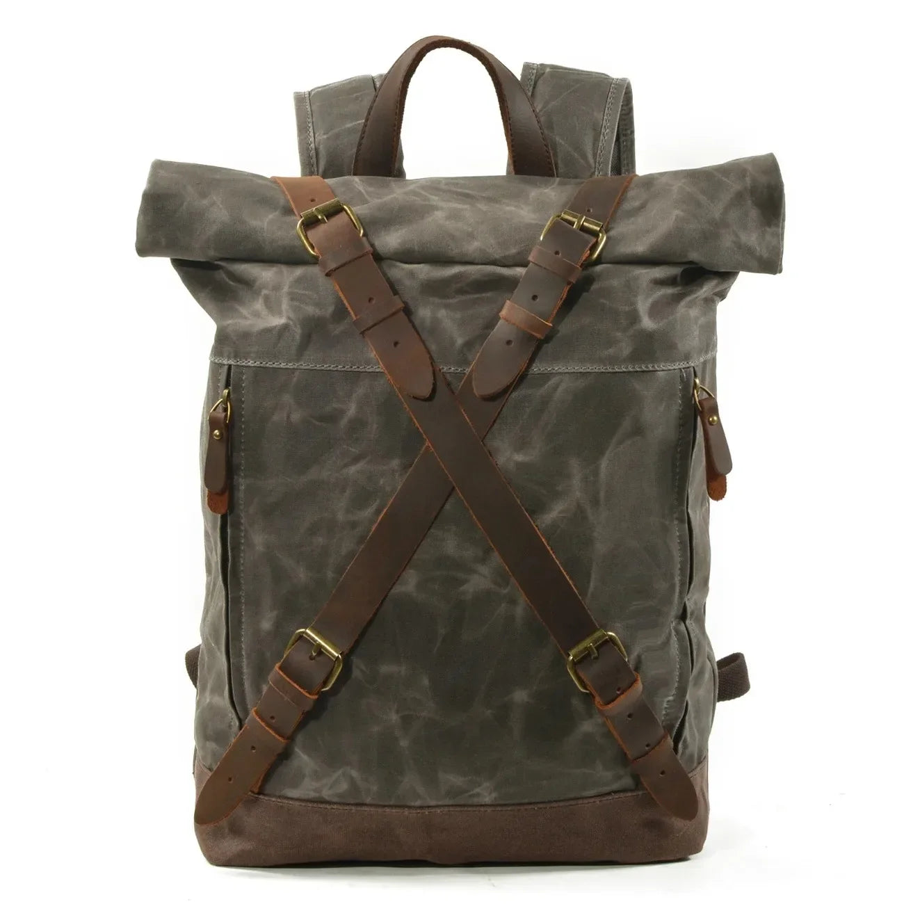 Waxed canvas backpack rucksack green