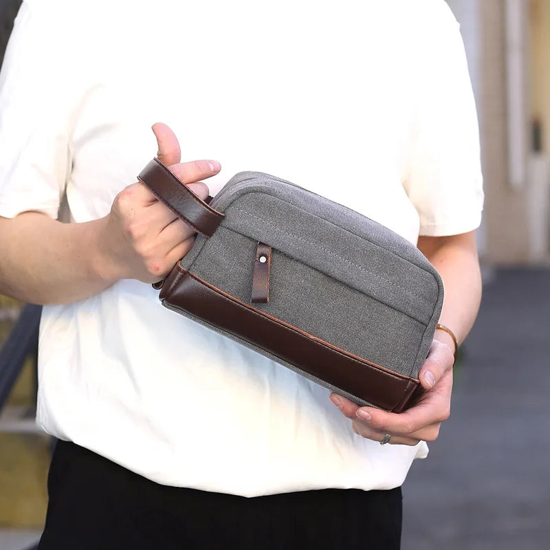 Waxed canvas dopp kit