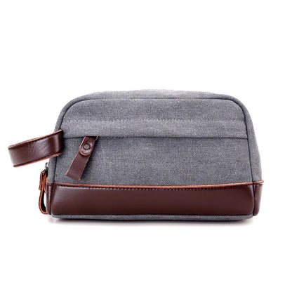 Waxed canvas dopp kit gray