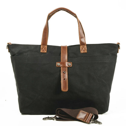 Waxed canvas tote black