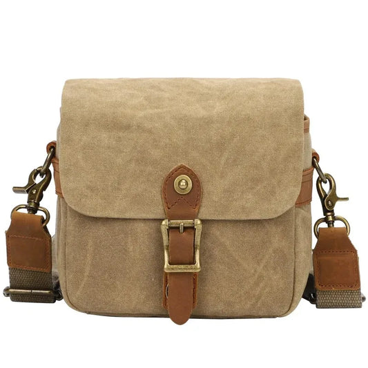 Women's Waxed Canvas Camera Purse khaki